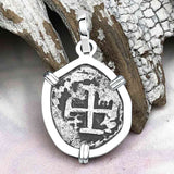 Dated 1739 Pirate Era Spanish 1/2 Reale Cob Piece of Eight Sterling Silver Pendant