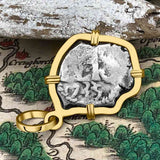 Dated 1735 Pirate Era Spanish 1/2 Reale Cob Piece of Eight 14K Gold Pendant | Artifact #4718