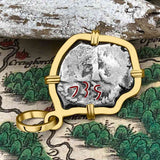 Dated 1735 Pirate Era Spanish 1/2 Reale Cob Piece of Eight 14K Gold Pendant | Artifact #4718