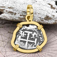 Dated 1739 Pirate Era Spanish 1/2 Reale Cob Piece of Eight 14K Gold Pendant