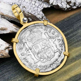 El Cazador Shipwreck 1783 2 Reale Piece of 8 14K Gold Pendant