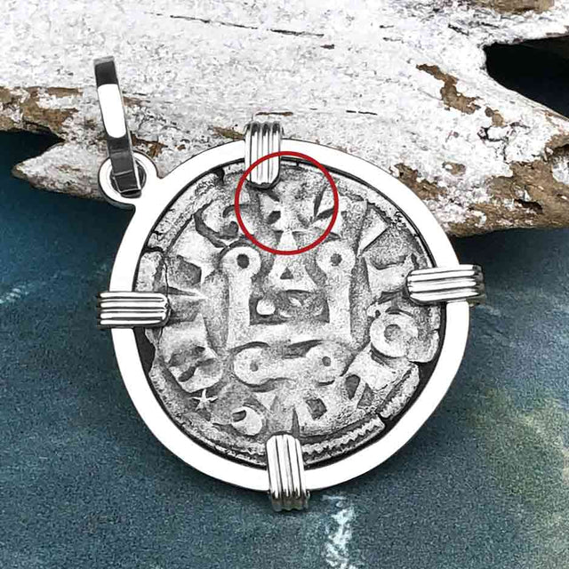 Templar Knights Era Medieval Protection & Perseverance Silver Denier Tournios Sterling Silver Pendant