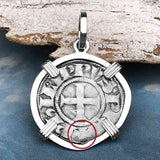 Templar Knights Era Medieval Protection & Perseverance Silver Denier Tournios Sterling Silver Pendant