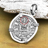Templar Knights Era Medieval Protection & Perseverance Silver Denier Tournios Sterling Silver Pendant