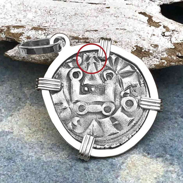 Templar Knights Era Medieval Protection & Perseverance Silver Denier Tournios Sterling Silver Pendant