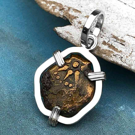 Biblical Widow's Mite Sterling Silver Pendant