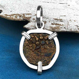 Biblical Widow's Mite Sterling Silver Pendant