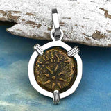 Biblical Widow's Mite Sterling Silver Pendant