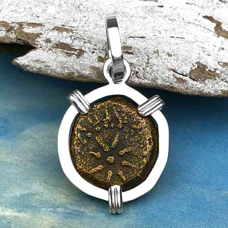Biblical Widow's Mite Sterling Silver Pendant