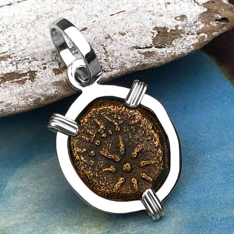 Biblical Widow's Mite Sterling Silver Pendant