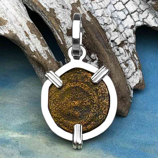 Biblical Widow's Mite Sterling Silver Pendant