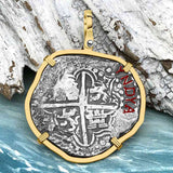 Mel Fisher's Atocha 8 Reale Shipwreck Coin 14K Gold Pendant