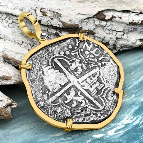 Mel Fisher's Atocha 8 Reale Shipwreck Coin 14K Gold Pendant