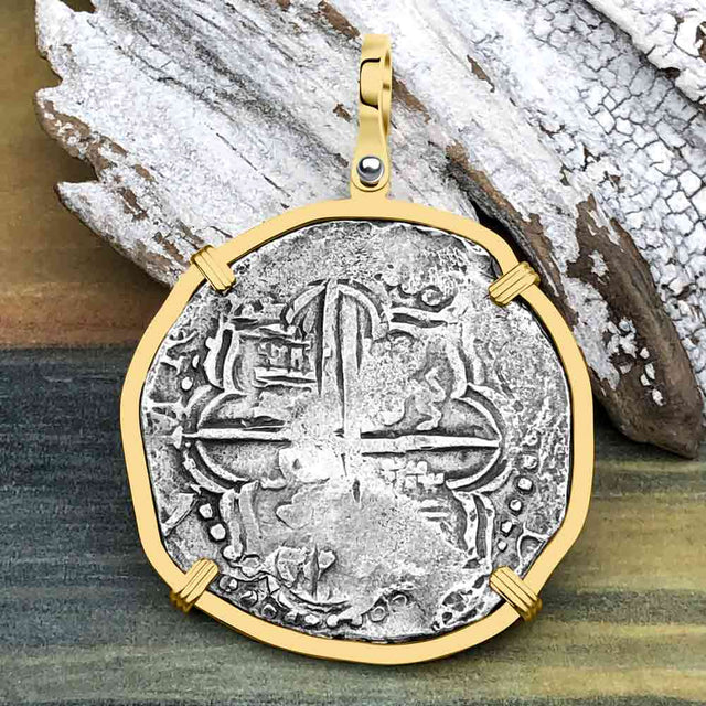 Mel Fisher's Atocha 8 Reale Shipwreck Coin 14K Gold Pendant