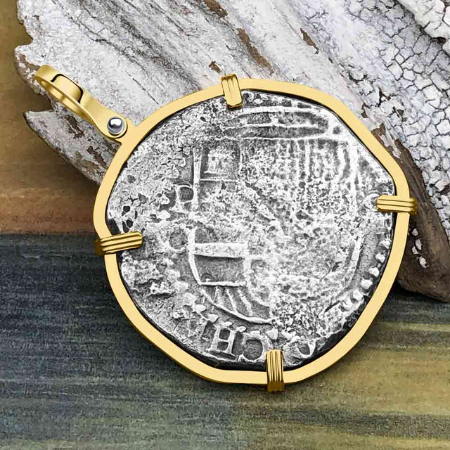 Mel Fisher's Atocha 8 Reale Shipwreck Coin 14K Gold Pendant