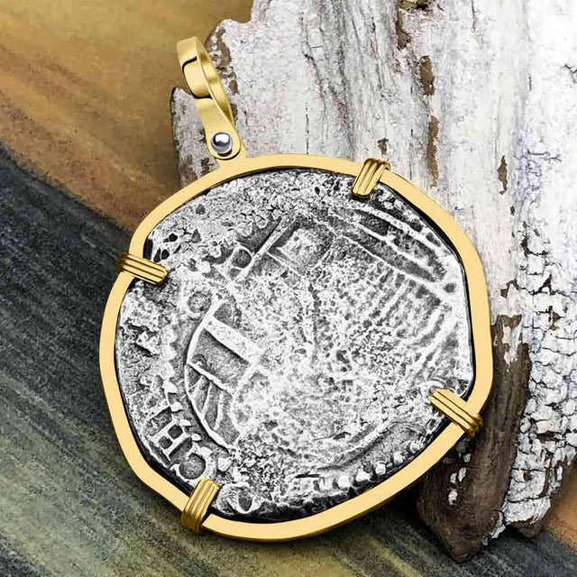 Mel Fisher's Atocha 8 Reale Shipwreck Coin 14K Gold Pendant