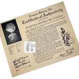 treasure salvors official certificate of authenticity for Mel Fisher's Atocha 8 Reale Shipwreck Coin 14K Gold Pendant