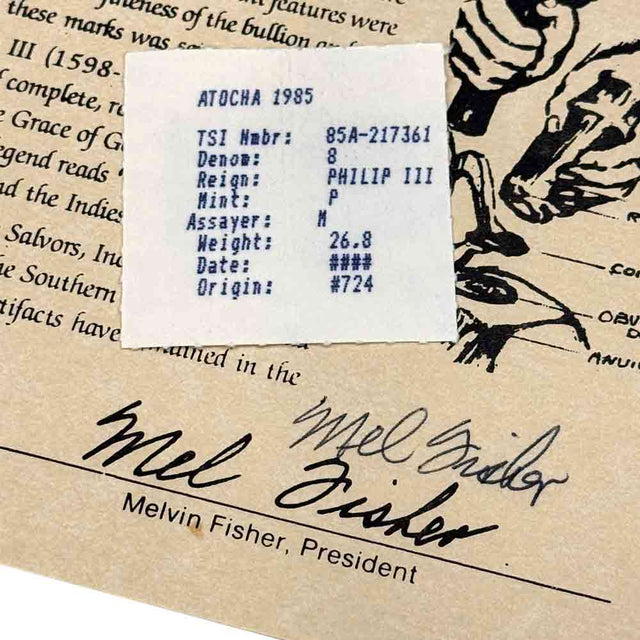 Mel Fisher's personal hand signed signature