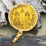 Byzantine Jesus Christ King of Kings 23K Gold Nomisma Coin Circa 976 AD 18K Gold Pendant