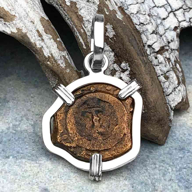 Biblical Widow's Mite Sterling Silver Pendant