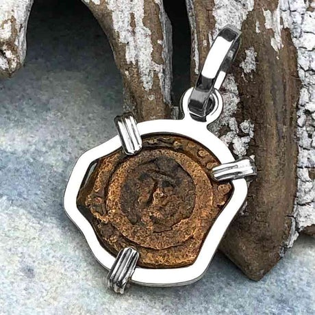 Biblical Widow's Mite Sterling Silver Pendant