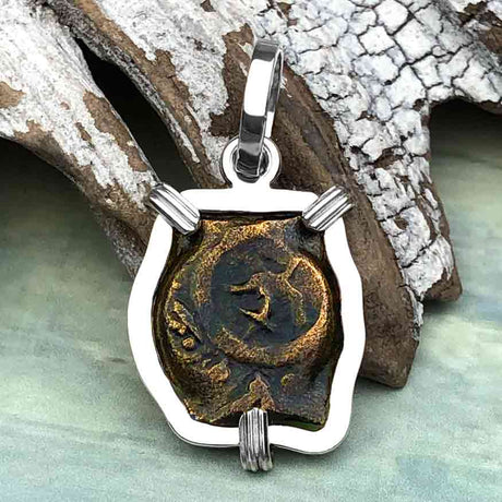 Biblical Widow's Mite Sterling Silver Pendant
