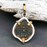 Biblical Widow's Mite 14K Gold and Sterling Silver Pendant