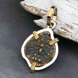 Biblical Widow's Mite 14K Gold and Sterling Silver Pendant