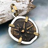 Biblical Widow's Mite 14K Gold and Sterling Silver Pendant