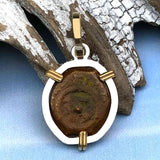 Biblical Widow's Mite 14K Gold and Sterling Silver Pendant