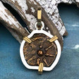 Biblical Widow's Mite 14K Gold and Sterling Silver Pendant