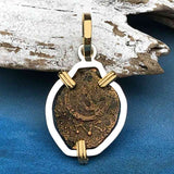 Biblical Widow's Mite 14K Gold and Sterling Silver Pendant