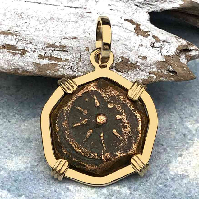 Biblical Widow's Mite 14K Gold Pendant