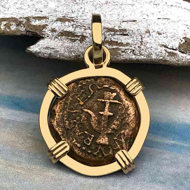 Biblical Widow's Mite 14K Gold Pendant