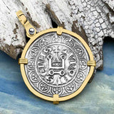Templar Knights Era Medieval France Silver Gros Tournois circa 1290 Crusader Cross Coin 14K Gold Pendant