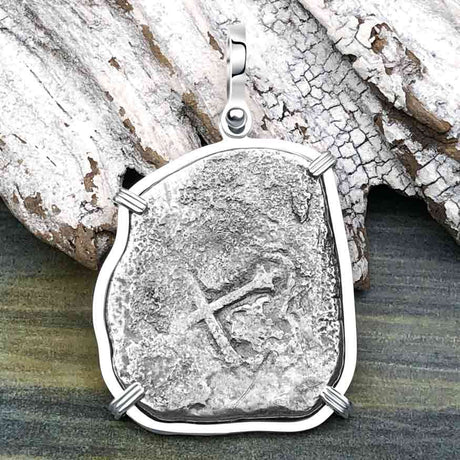 1715 Fleet Golden Age of Piracy Shipwreck Spanish 8 Reale Piece of 8 Silver Pendant