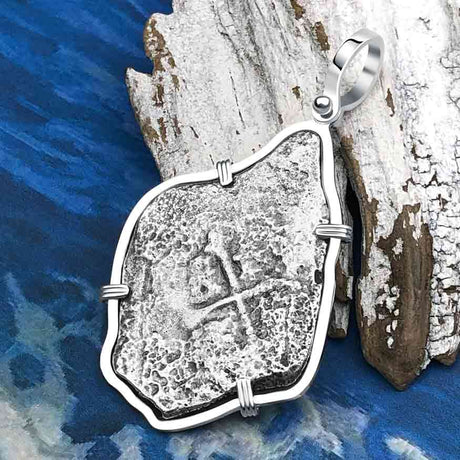 1715 Fleet Golden Age of Piracy Shipwreck Spanish 8 Reale Piece of 8 Silver Pendant