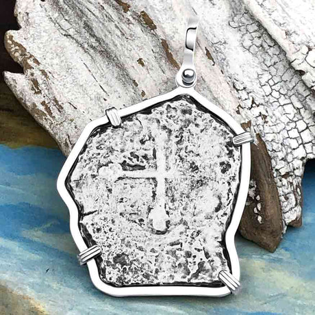 1715 Fleet Golden Age of Piracy Shipwreck Spanish 8 Reale Piece of 8 Silver Pendant