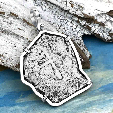 1715 Fleet Golden Age of Piracy Shipwreck Spanish 8 Reale Piece of 8 Silver Pendant