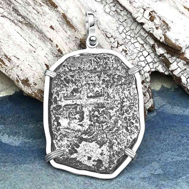 1715 Fleet Golden Age of Piracy Shipwreck Spanish 8 Reale Piece of 8 Silver Pendant