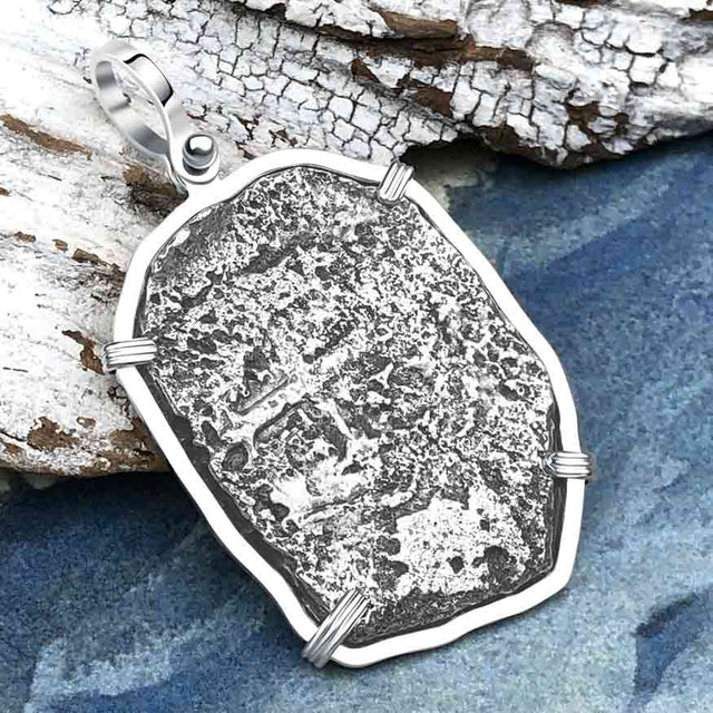 1715 Fleet Golden Age of Piracy Shipwreck Spanish 8 Reale Piece of 8 Silver Pendant