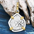 1715 Fleet Shipwreck Pirate Era Spanish 1 Reale "Piece of 8" 14K Gold & Sterling Silver Pendant