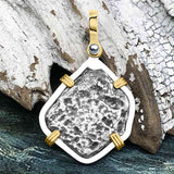 1715 Fleet Shipwreck Pirate Era Spanish 1 Reale "Piece of 8" 14K Gold & Sterling Silver Pendant