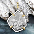 1715 Fleet Shipwreck Pirate Era Spanish 4 Reale Piece of 8 14K Gold and Sterling Silver Pendant