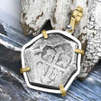 1715 Fleet Shipwreck Pirate Era Spanish 4 Reale Piece of 8 14K Gold and Sterling Silver Pendant