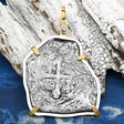 1715 Fleet Shipwreck Pirate Era Spanish 8 Reale Piece of 8 14K Gold and Sterling Silver Pendant
