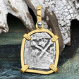 1715 Fleet Shipwreck Pirate Era Spanish 1 Reale "Piece of 8" 14K Gold Pendant