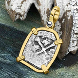 1715 Fleet Shipwreck Pirate Era Spanish 1 Reale "Piece of 8" 14K Gold Pendant