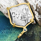 1715 Fleet Shipwreck Pirate Era Spanish 2 Reale "Piece of 8" 14K Gold Pendant