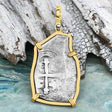 1715 Fleet Shipwreck Golden Age of Piracy Spanish 4 Reale Piece of 8 14K Gold Pendant